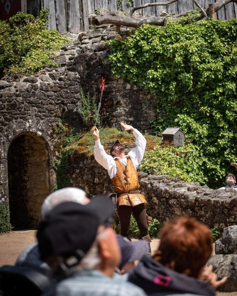 Visitors planning their day and moving between shows at Puy du Fou