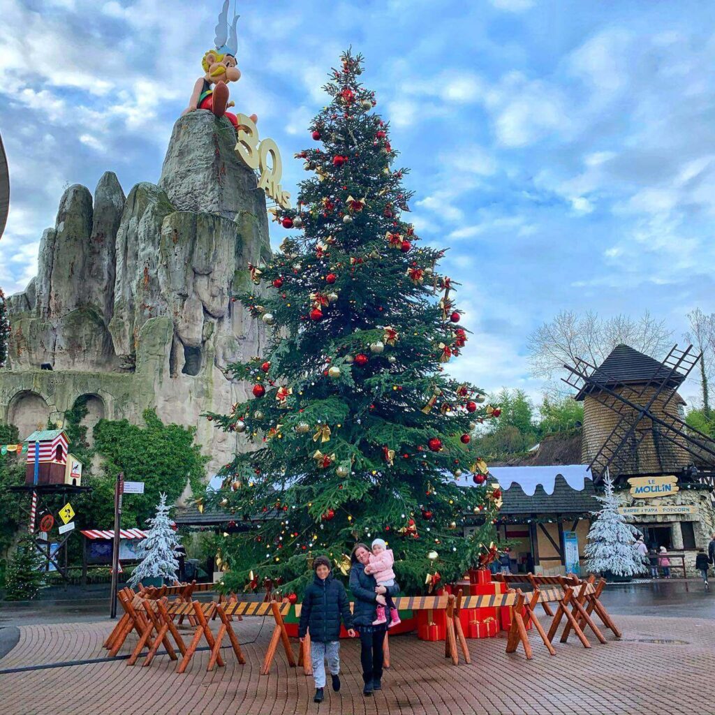 Christmas decorations and lights at Parc Astérix