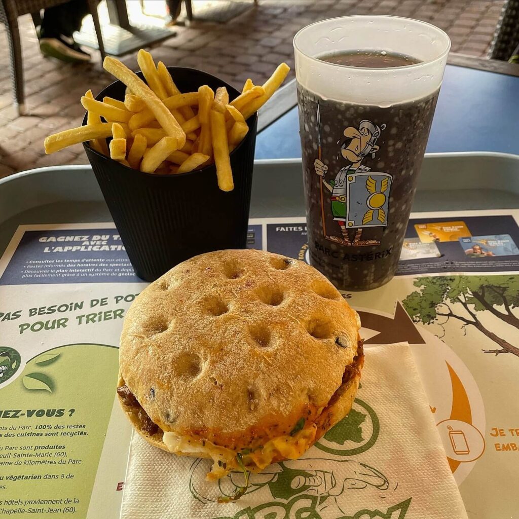 Food served at a restaurant in Parc Astérix