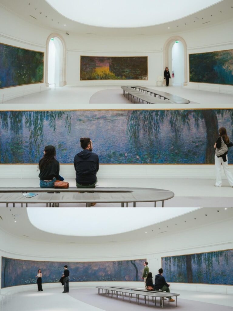 Calm interior gallery inside Musée de l'Orangerie in Paris