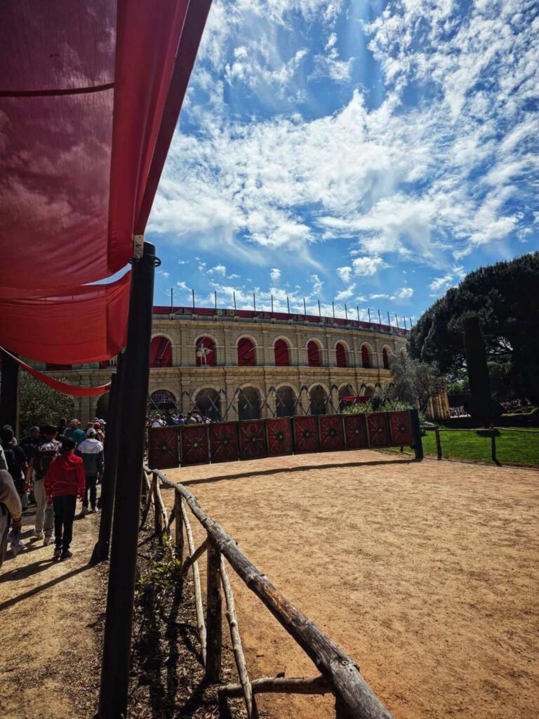 Visitors arriving early for a popular show at Puy du Fou
