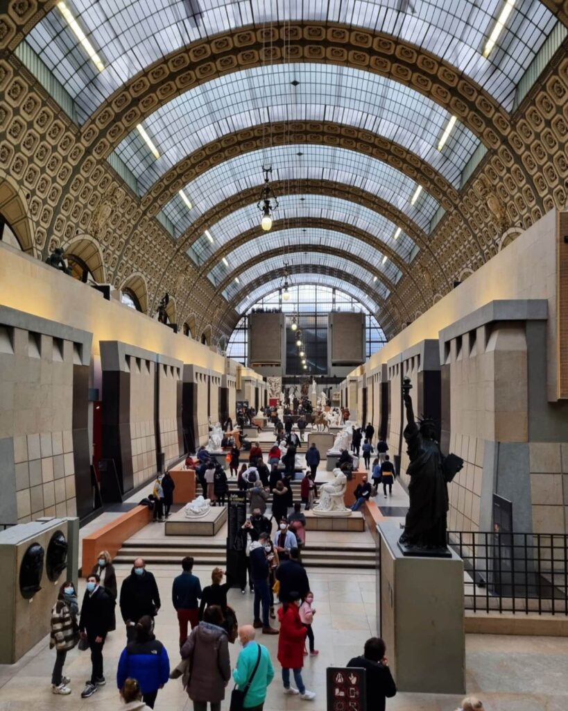Former railway station interior inside Musée d'Orsay Paris