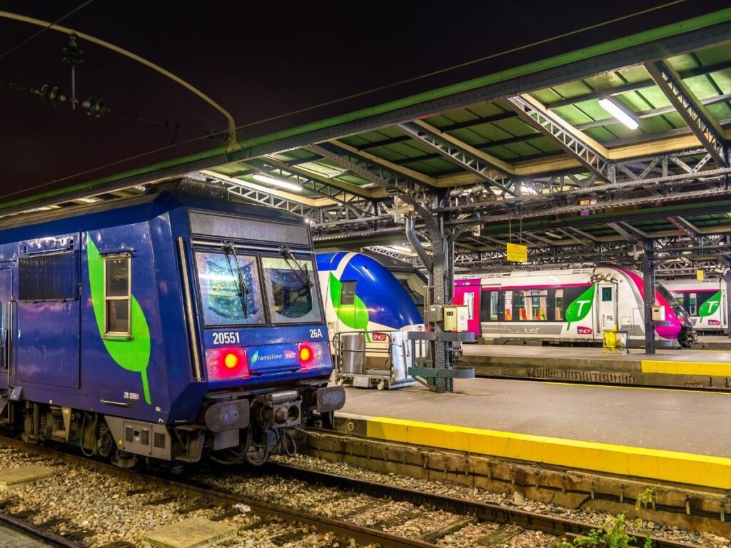 RER A train arriving at Disneyland Paris