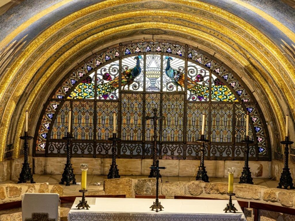 Restored stained glass windows inside Sainte-Chapelle