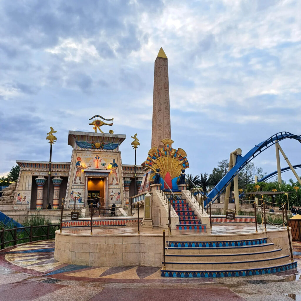 Roman themed area inspired by Astérix stories at Parc Astérix