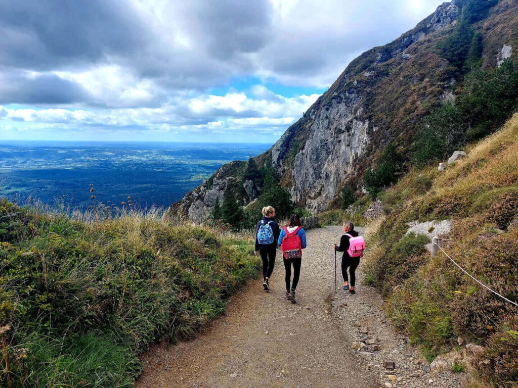 Steep hiking trail near the summit of Puy de Dôme