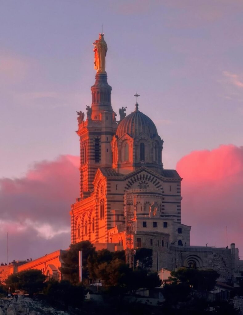 Sunset over Marseille viewed from Notre Dame de la Garde