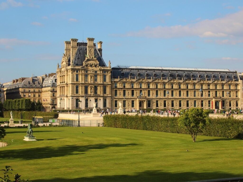Walking path through Jardin des Tuileries in Paris