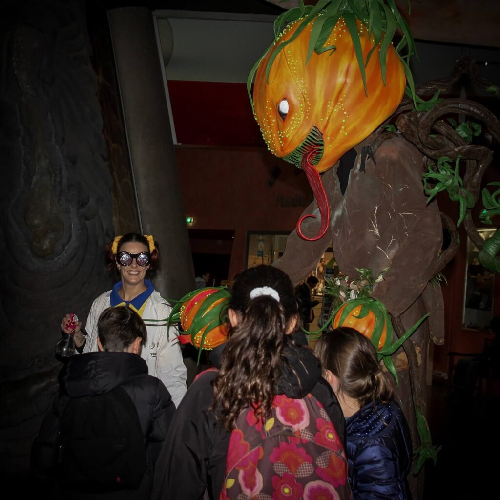 Children exploring interactive attractions and learning about volcanoes at Vulcania