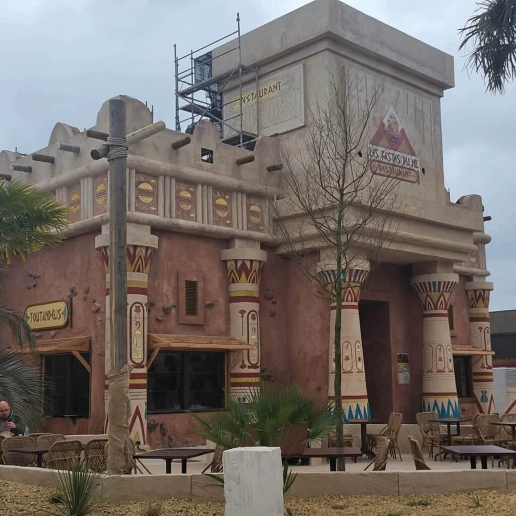 Restaurant and dining area inside Parc Astérix