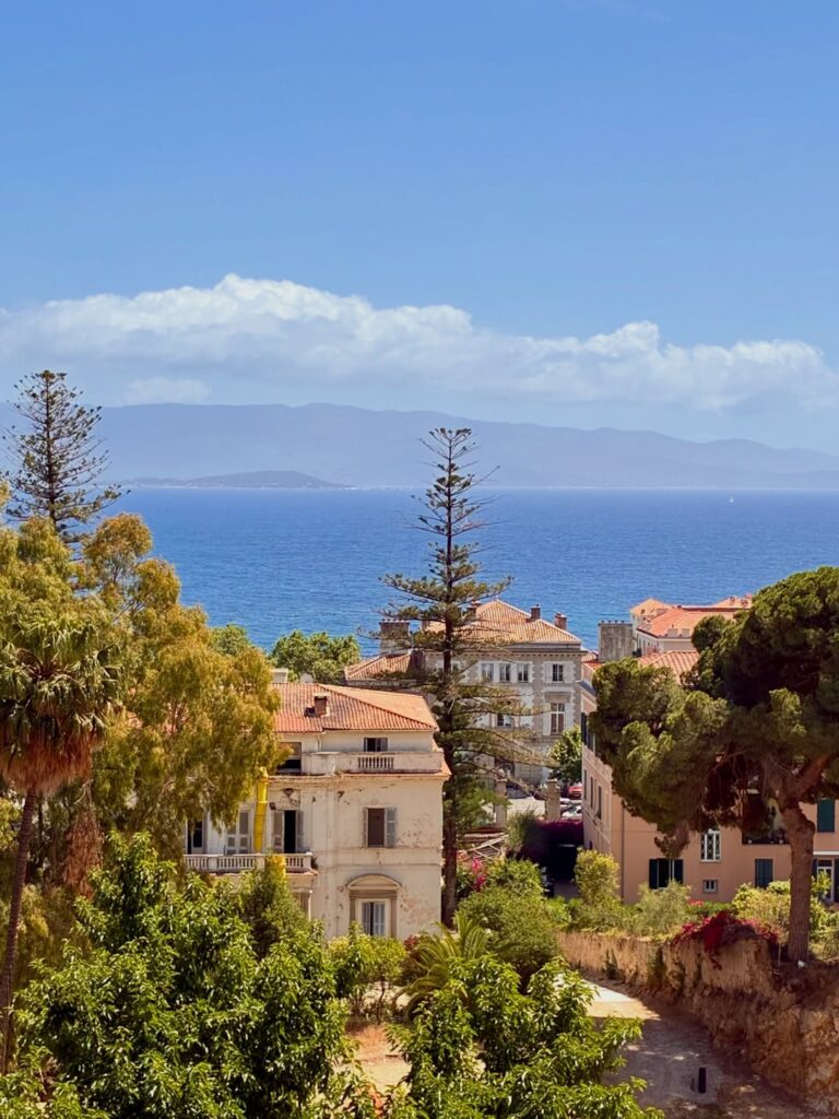 Coastal view of Ajaccio, Corsica's largest city