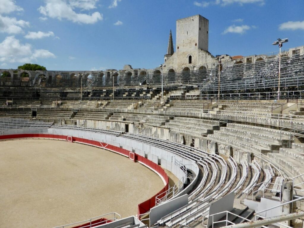 Arena floor inside the Roman Amphitheater of Arles