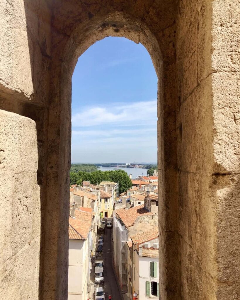 Exterior arches of the Roman Amphitheater in Arles