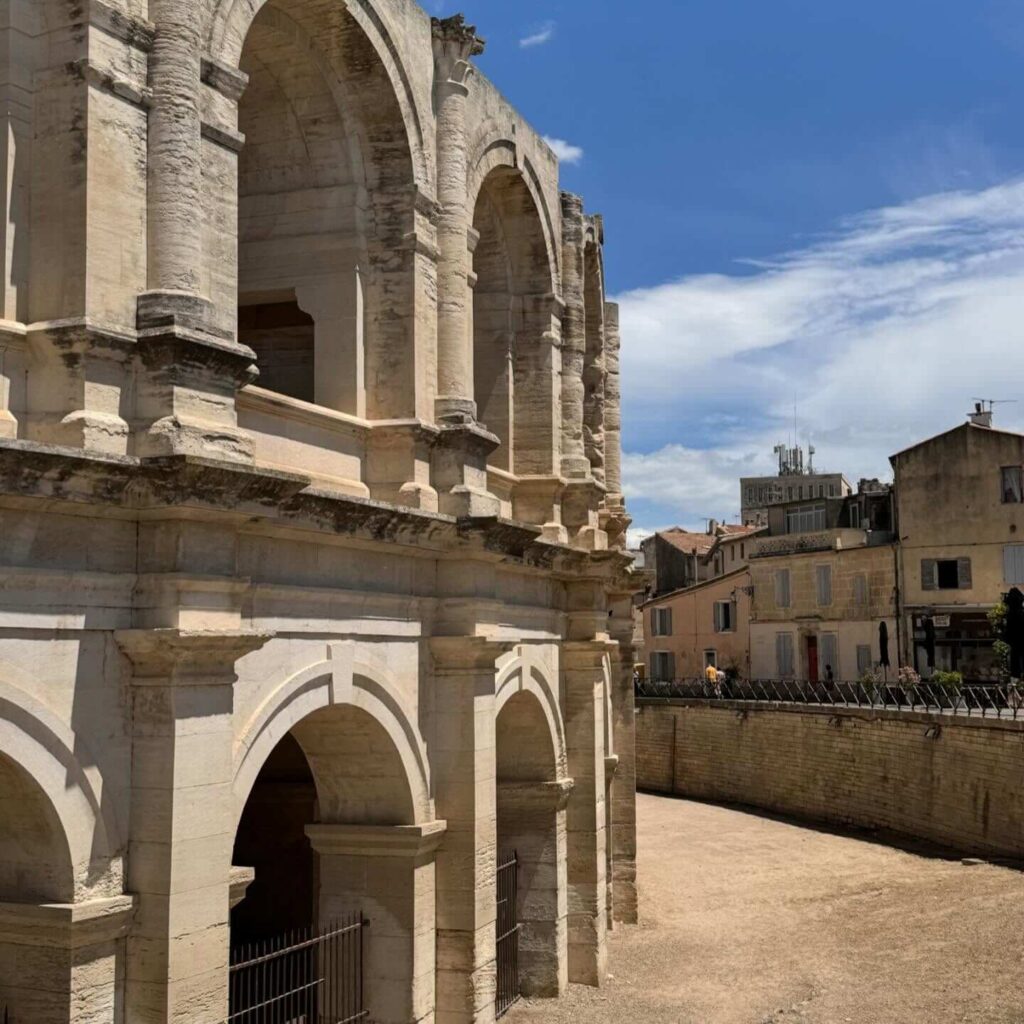 Arles Amphitheater showing layers of Roman and medieval history