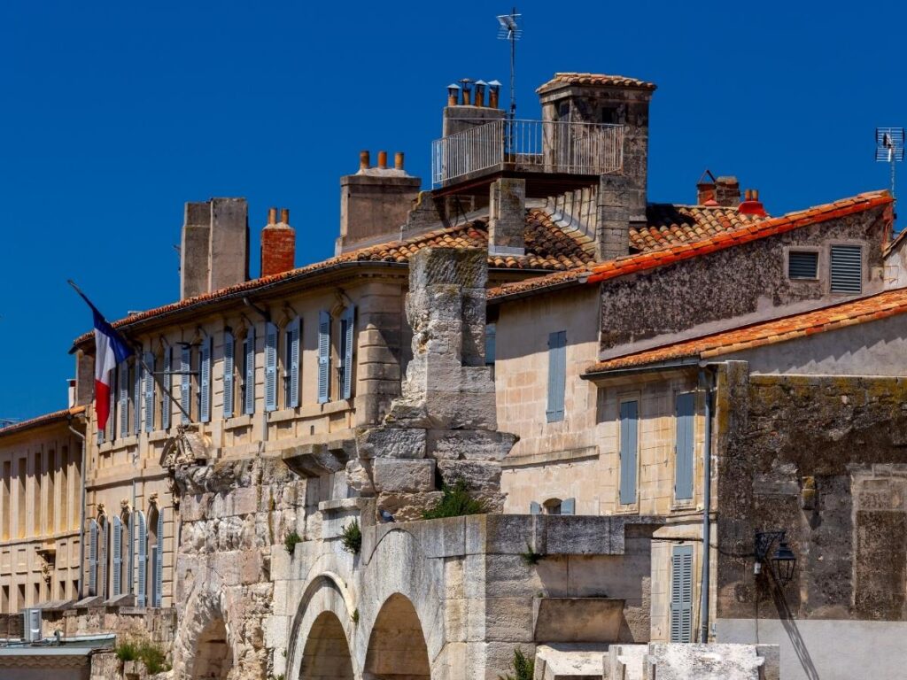 Historic streets and Roman heritage in Arles, Provence