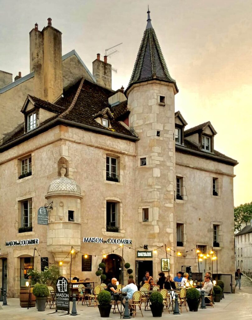 Historic streets and cafés in Beaune's old town