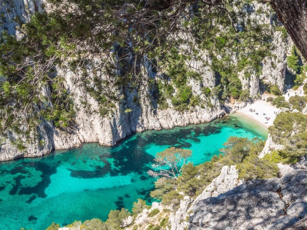 Scenic viewpoint overlooking Calanque d'En-Vau in southern France