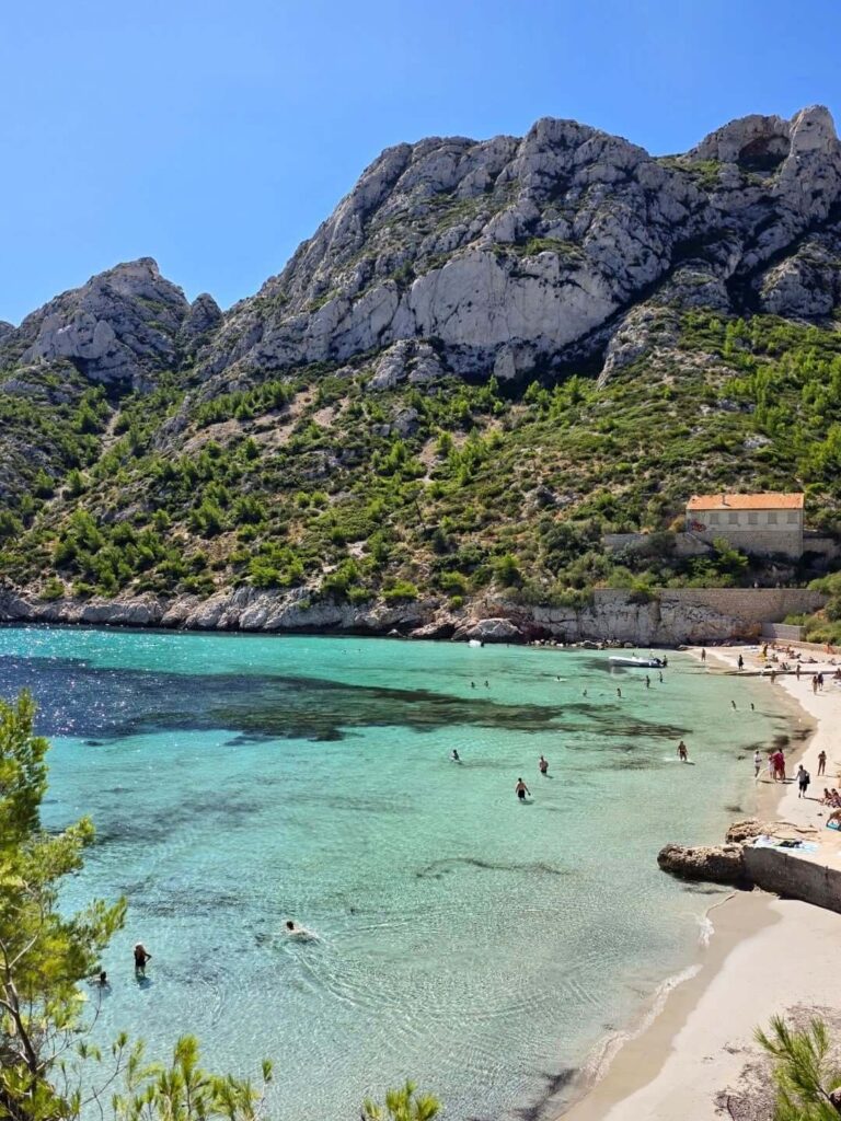 Beach and bay at Calanque de Sormiou in southern France