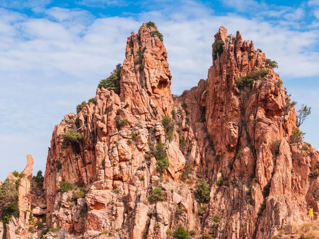 Unique granite rock formations shaped by erosion in the Calanques de Piana