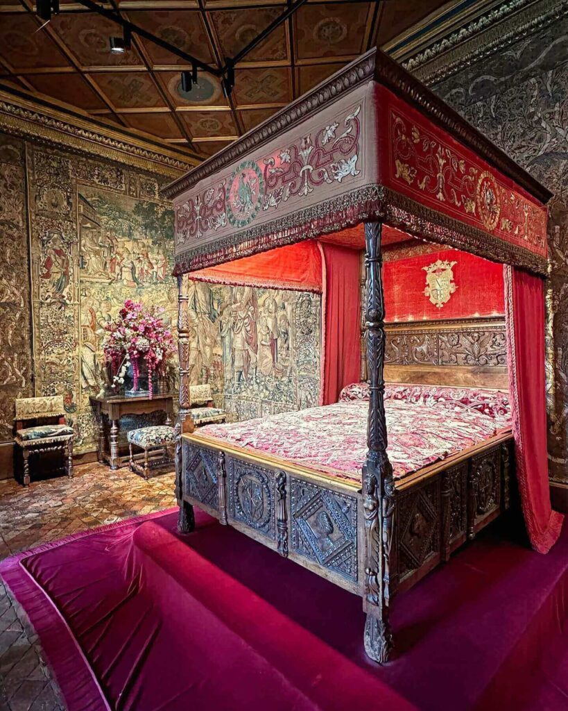 Catherine de' Medici's bedroom inside Château de Chenonceau