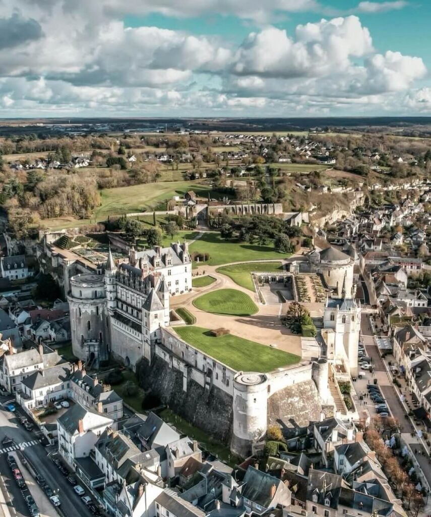 Château d'Amboise overlooking the Loire River and surrounding countryside