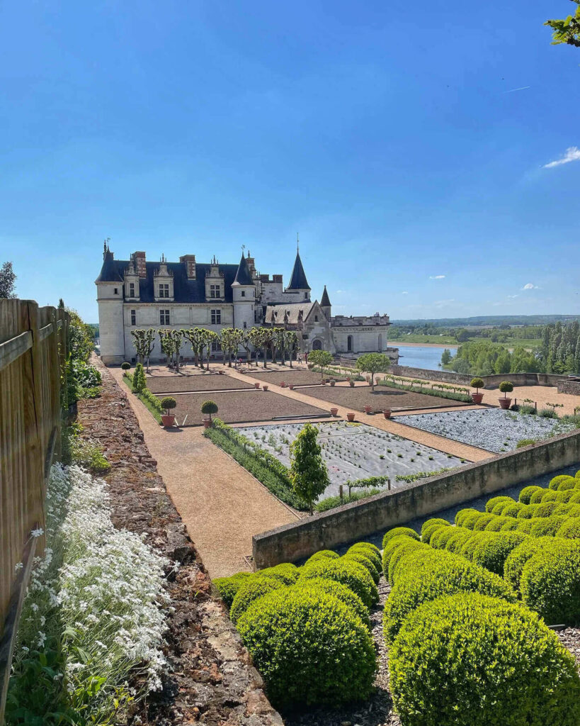Main courtyard and historic buildings at Château d'Amboise in France