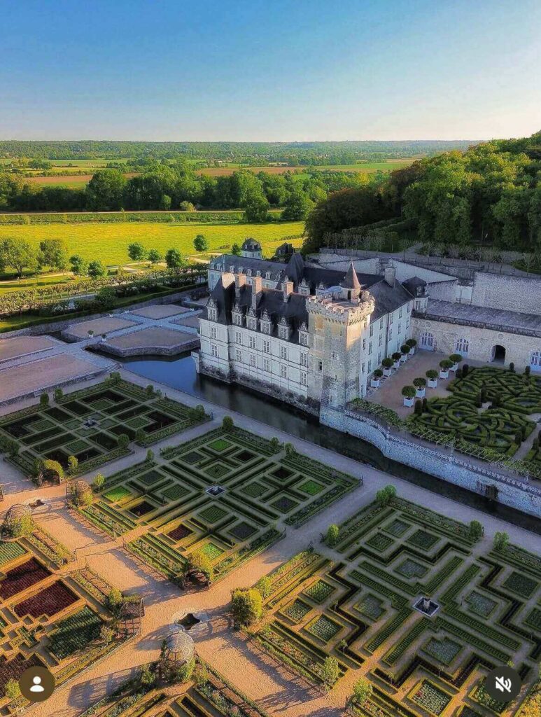 Château de Villandry surrounded by formal gardens in France's Loire Valley
