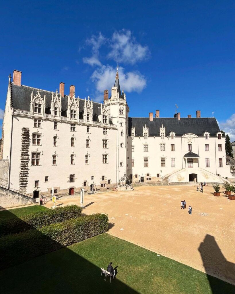 Medieval fortress walls and towers of Château des ducs de Bretagne in Nantes