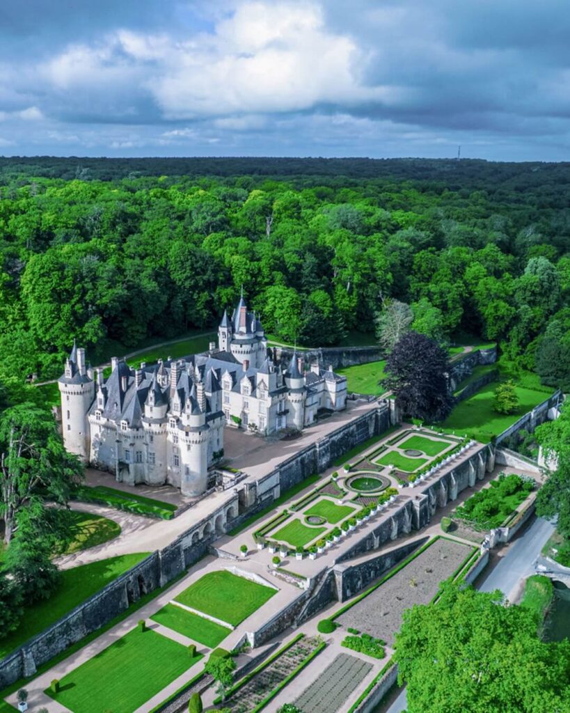Classic view of Château d'Ussé showcasing its fairy-tale towers and Loire Valley setting