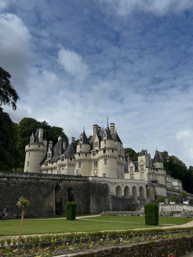 Château d'Ussé overlooking formal gardens and the Indre Valley countryside