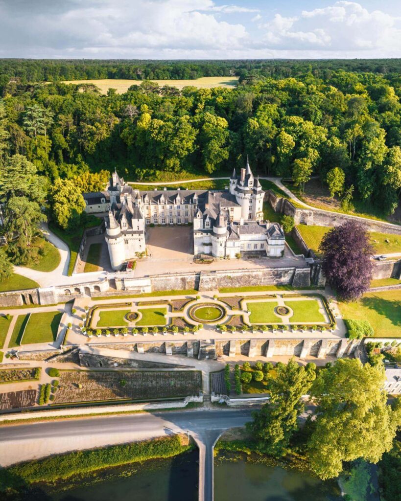Château d'Ussé surrounded by the countryside of France's Loire Valley near Rigny-Ussé