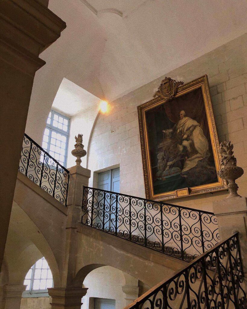 Historic stone cellars at Château d'Ussé revealing its medieval origins