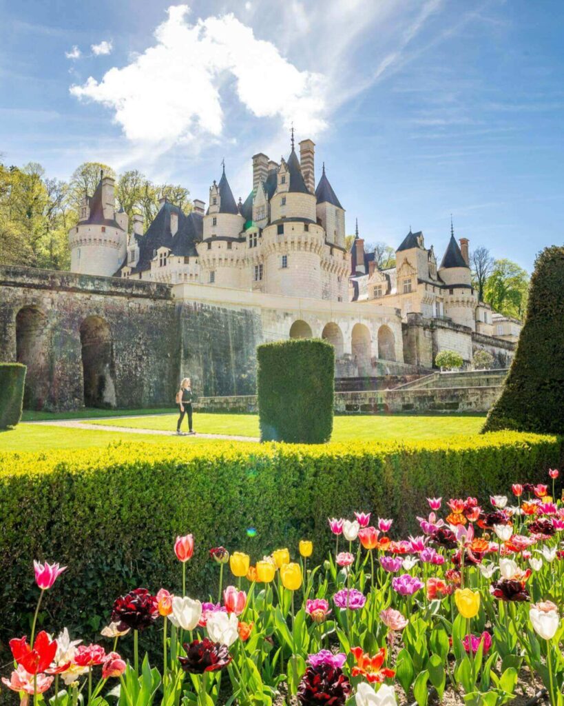 Château d'Ussé and its gardens creating a peaceful and romantic setting in the Loire Valley