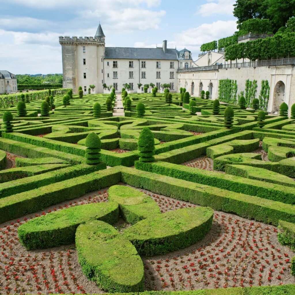Renaissance-style hedge labyrinth at Château de Chenonceau
