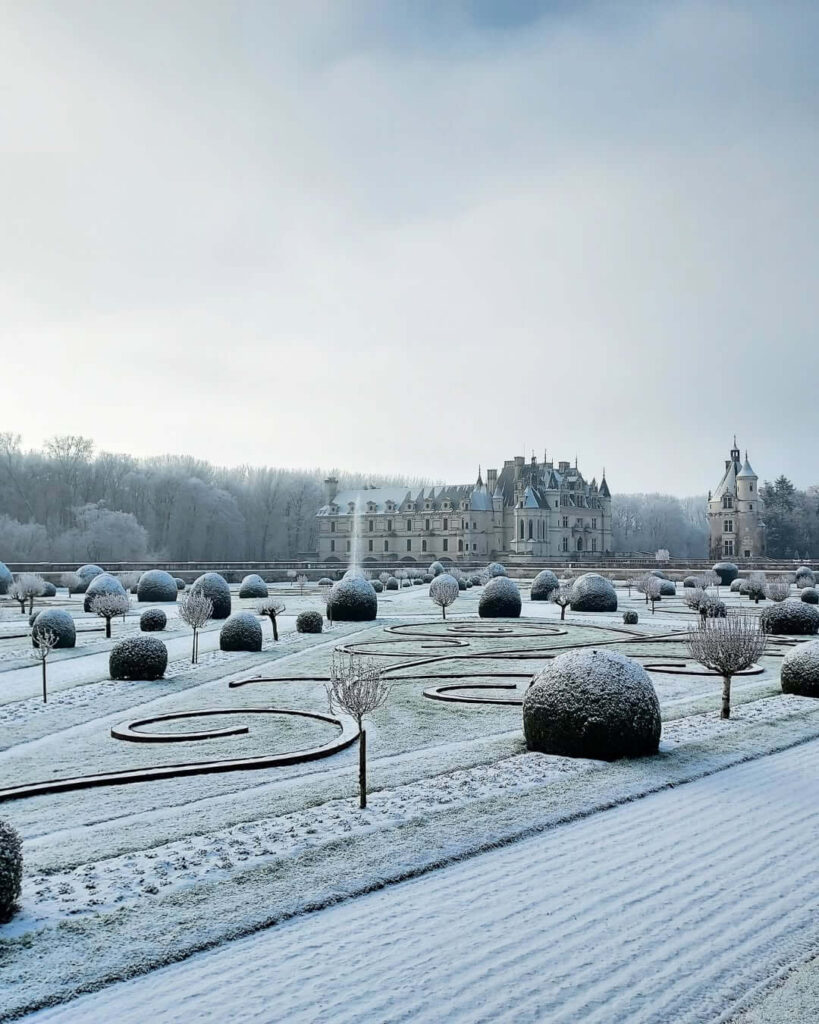 Château de Chenonceau during winter in the Loire Valley