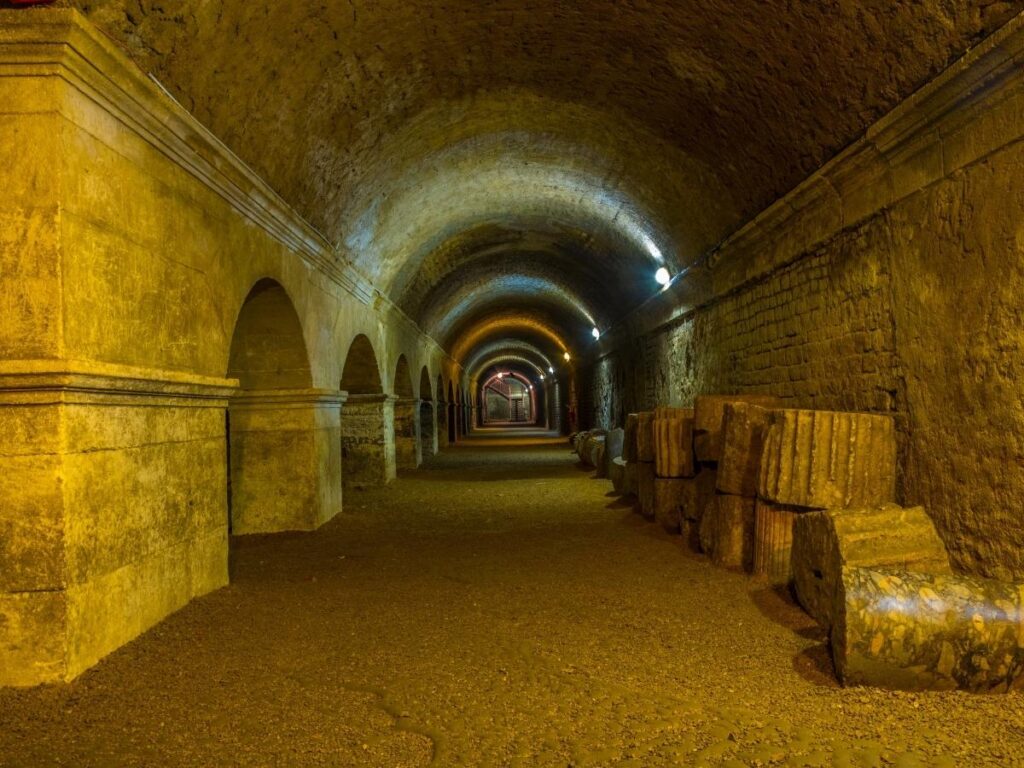 Entrance to the ancient Cryptoporticus beneath the historic center of Arles
