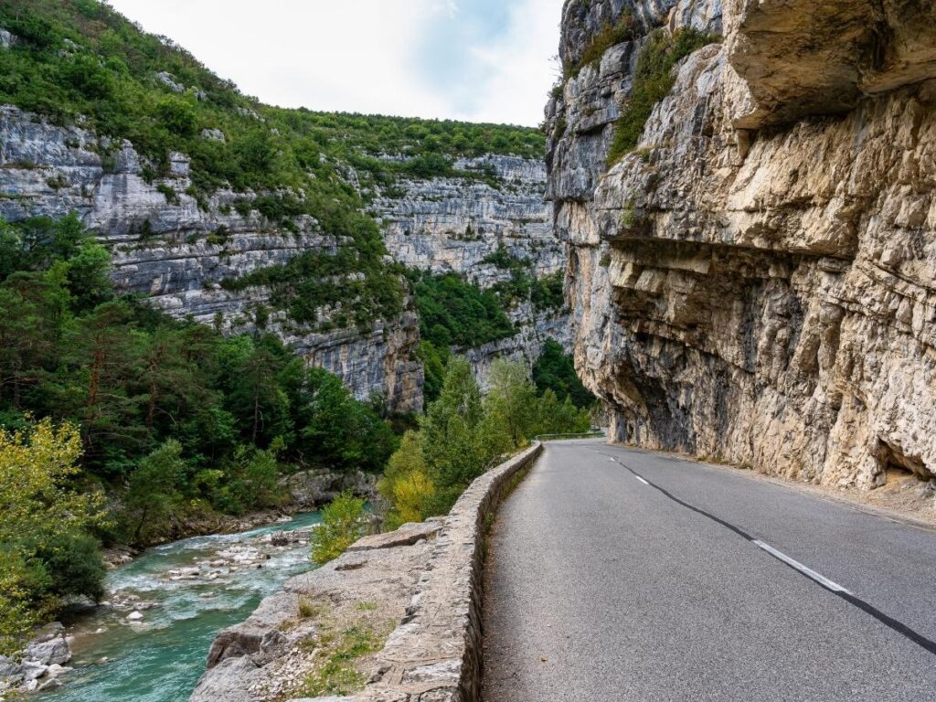 Scenic mountain road through Gorges du Verdon