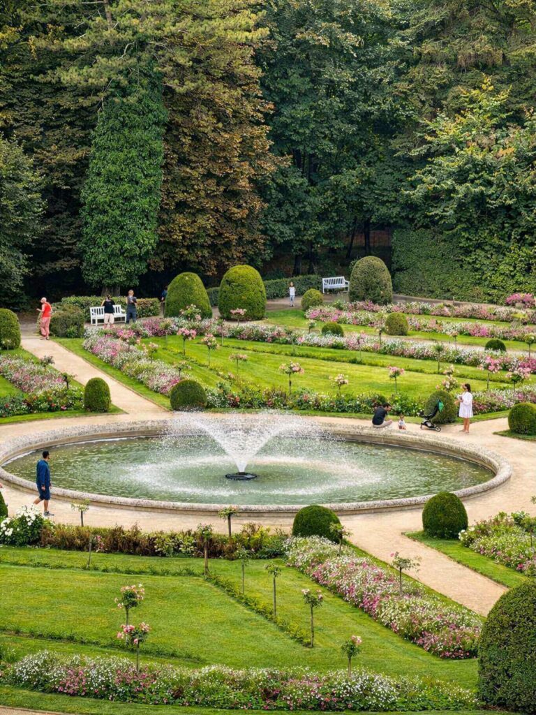 Elegant Renaissance architecture of Château de Chenonceau surrounded by gardens
