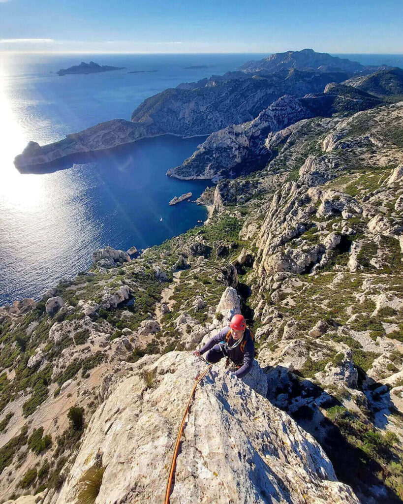 Coastal hiking trail in Calanques National Park during autumn