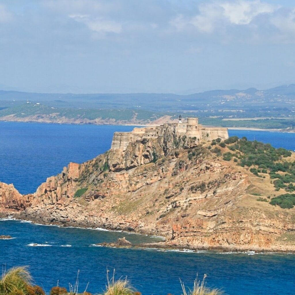 Genoese fort overlooking Girolata Bay and the surrounding coastline