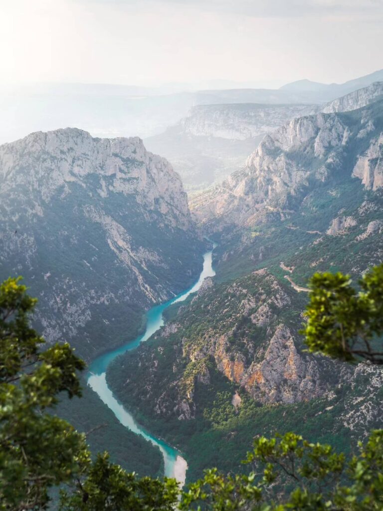 Winter view of Gorges du Verdon with dramatic cliffs and peaceful surroundings