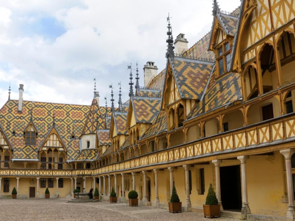 Courtyard of Hospices de Beaune showing the historic museum complex