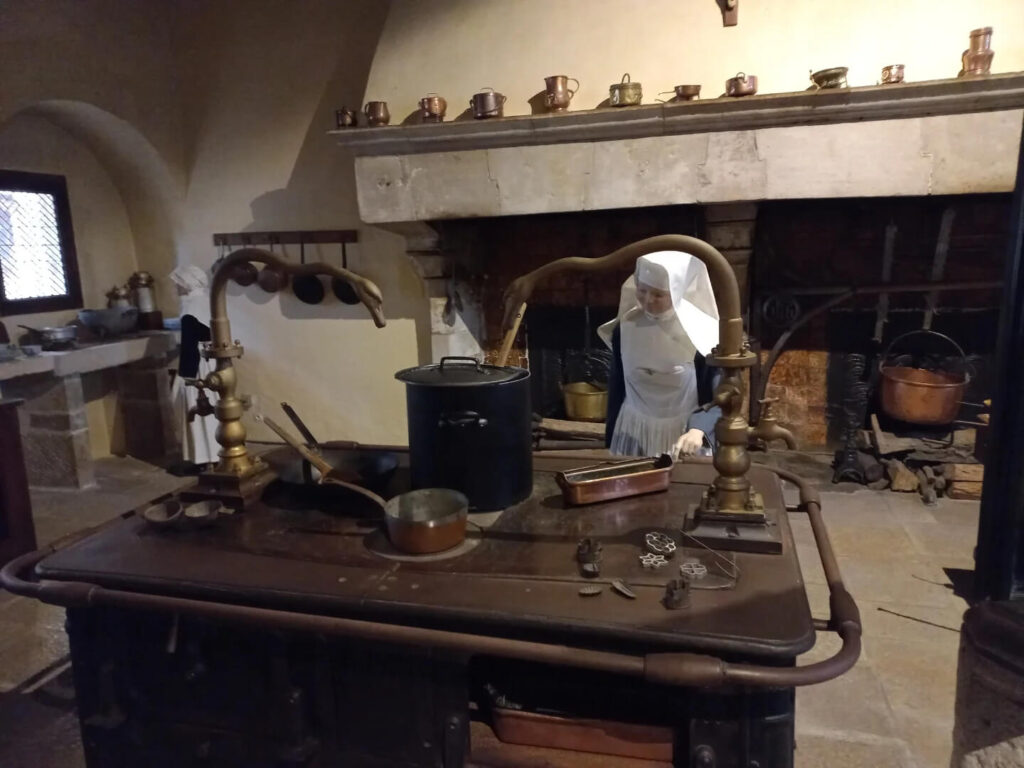 Medieval kitchen inside Hospices de Beaune in Beaune, France