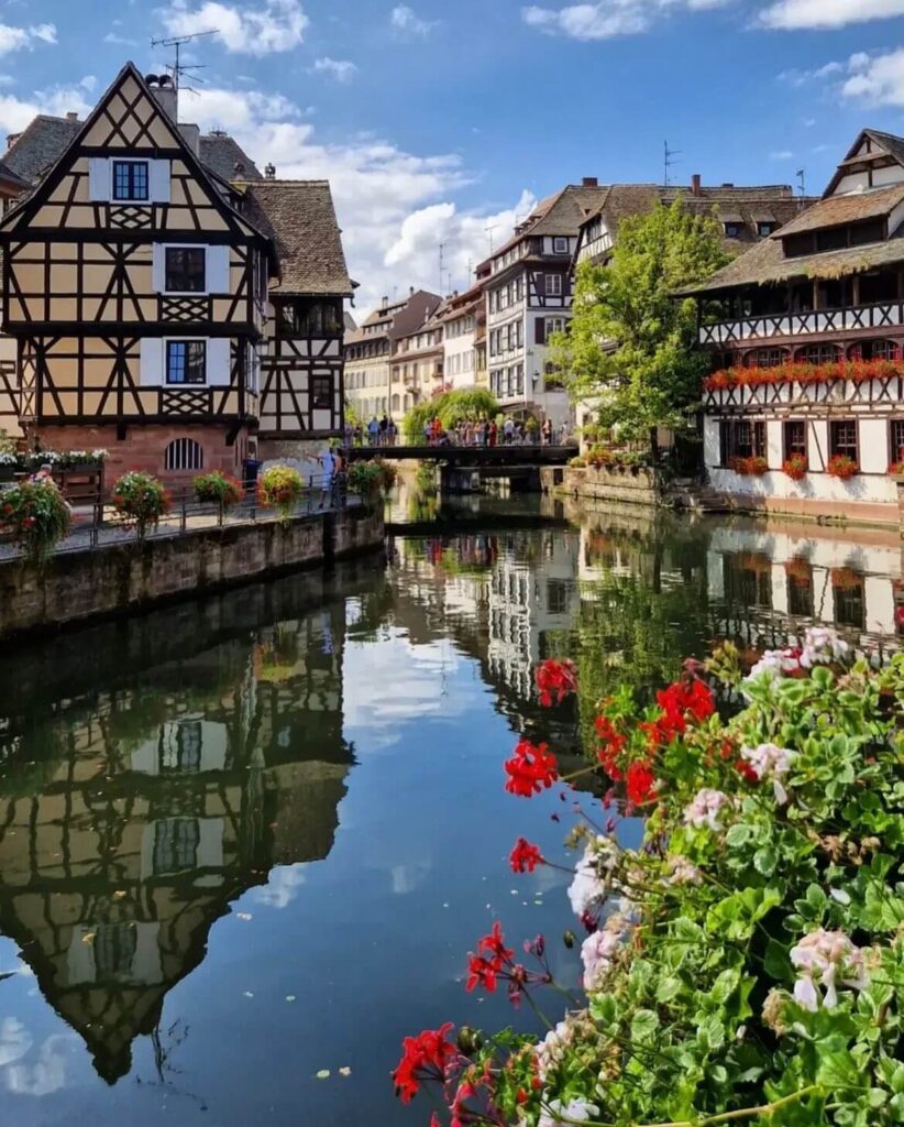 Canals and half-timbered houses in La Petite France Strasbourg