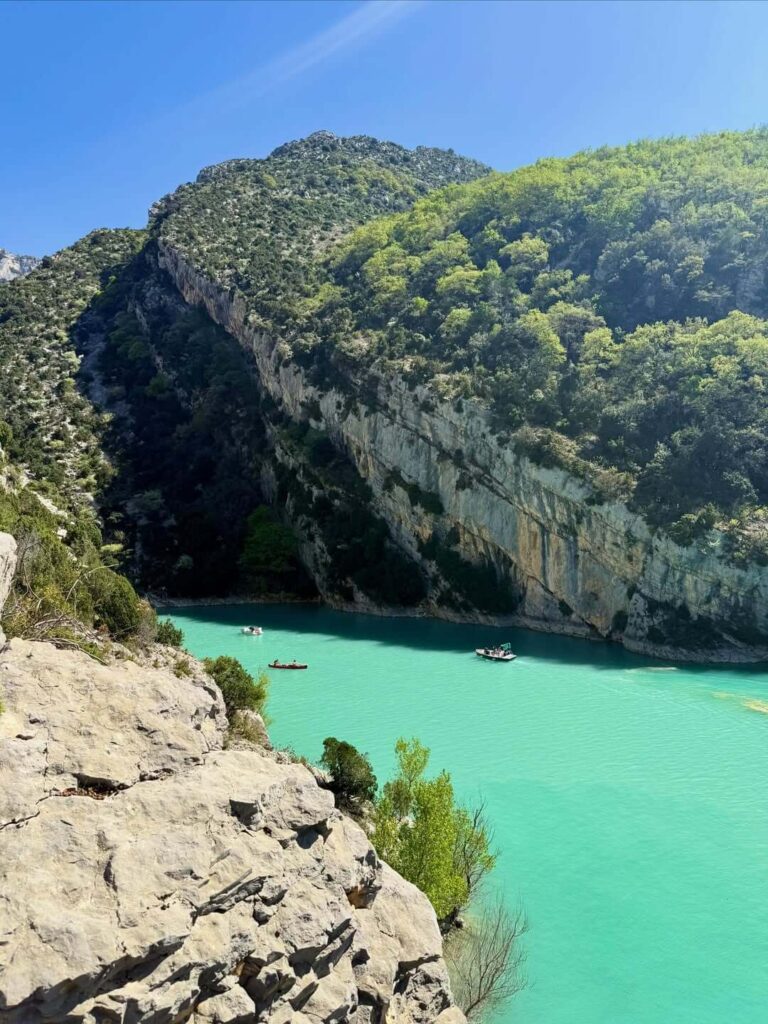 Turquoise waters of Lac de Sainte-Croix near Gorges du Verdon