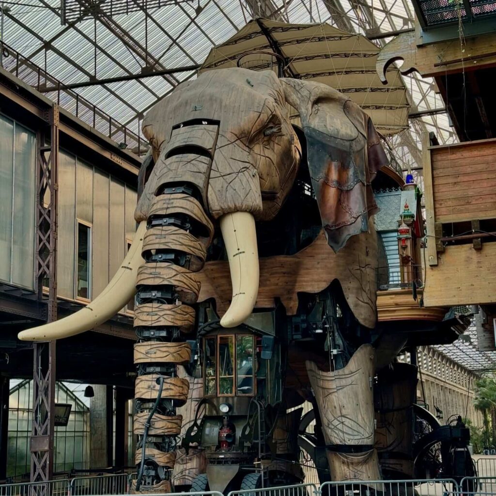 Giant mechanical elephant at Les Machines de l'Île in Nantes