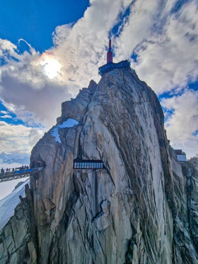 Close-up view of Mont Blanc from the Aiguille du Midi summit