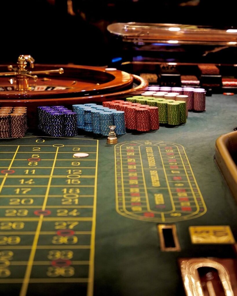 Blackjack table inside Monte Carlo Casino gaming room