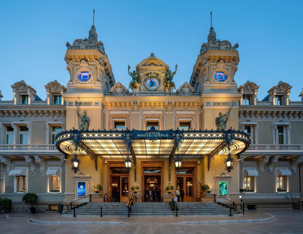 Main entrance of Monte Carlo Casino in Monaco