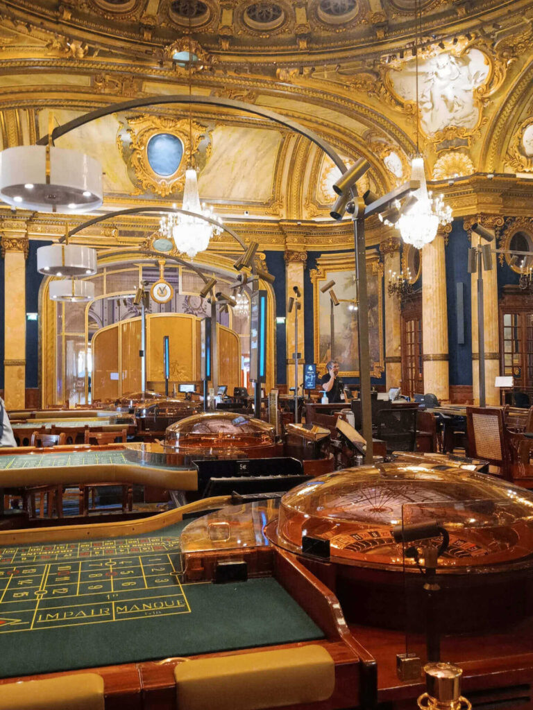 Elegant interior of Monte Carlo Casino with ornate Belle Époque architecture